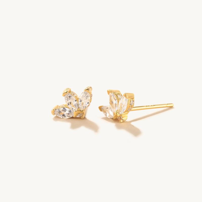 925 Silver Mini Star Heart Stud Earrings Women Zircon Ear Studs Party Jewelry