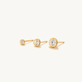 925 Silver Mini Star Heart Stud Earrings Women Zircon Ear Studs Party Jewelry