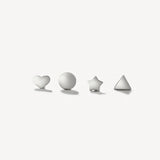 925 Silver Mini Star Heart Stud Earrings Women Zircon Ear Studs Party Jewelry