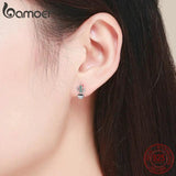 925 Silver Green Cactus Plant Stud Earrings CZ Jewelry