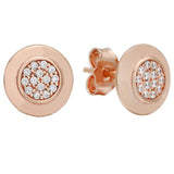 925 Silver Rose Gold Heart Earring Crystal Women DIY Jewelry
