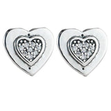 925 Silver Rose Gold Heart Earring Crystal Women DIY Jewelry