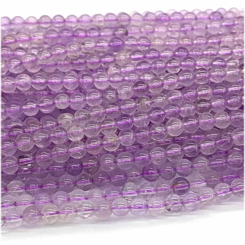 Lavender Amethyst Round Loose Beads for Jewelry Making