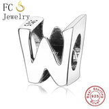 925 Sterling Silver A-Z Alphabet Letters Bead for Women Berloque