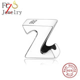 925 Sterling Silver A-Z Alphabet Letters Bead for Women Berloque