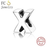 925 Sterling Silver A-Z Alphabet Letters Bead for Women Berloque