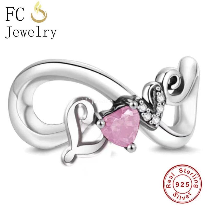 925 Silver Love Letter Aalphabet Infinity Symbol Bead