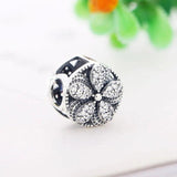 925 Sterling Silver Daisy Flower Zirconia Bead Women Berloque