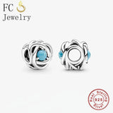 925 Silver Spiral Infinity Bead Pan Charms Bracelet