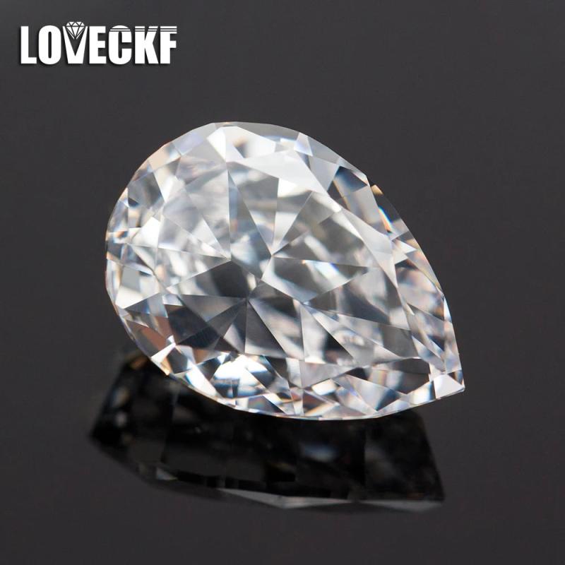 Pear CZ Gemstone High Carbon Lab Diamond Cut 5A+