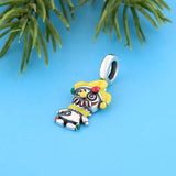 925 Silver Clown Charm Bead Yellow Hair