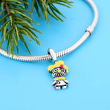 925 Silver Clown Charm Bead Yellow Hair