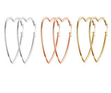 Rose Crystal Love Heart Earring Studs Women Jewelry