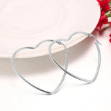Rose Crystal Love Heart Earring Studs Women Jewelry