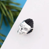 925 Silver Skull Singer Enamel Charm Bead for Bracelet
