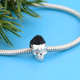 925 Silver Skull Singer Enamel Charm Bead for Bracelet