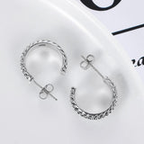 Ancient Silver Buddha Earrings Geometric Studs Women Gift
