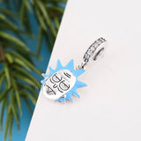 925 Silver Skull Sunflower Dangle Beads Charms for Bracelet