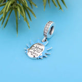925 Silver Skull Sunflower Dangle Beads Charms for Bracelet