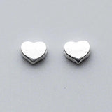 925 Sterling Silver Heart Charm Space Beads Couple Jewelry Making