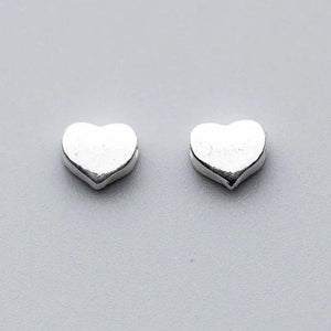 925 Sterling Silver Heart Charm Space Beads Couple Jewelry Making