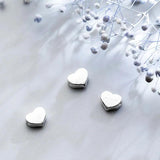 925 Sterling Silver Heart Charm Space Beads Couple Jewelry Making