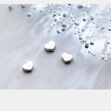 925 Sterling Silver Heart Charm Space Beads Couple Jewelry Making