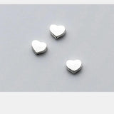 925 Sterling Silver Heart Charm Space Beads Couple Jewelry Making