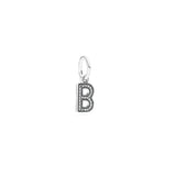 Crystal Alphabet Letter Charm 925 Sterling Silver Bracelet DIY Jewelry