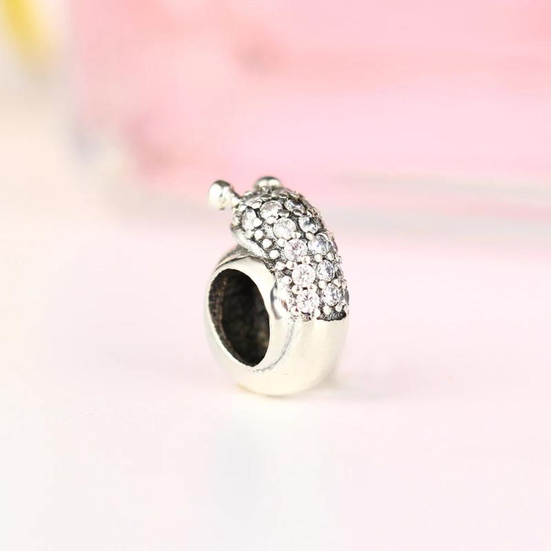 925 Sterling Silver Snail Charms Beads for DIY Jewelry