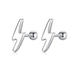Davis 925 Sterling Silver Lightning Stud Earrings for Women Wedding