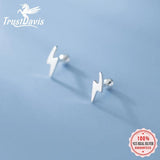 Davis 925 Sterling Silver Lightning Stud Earrings for Women Wedding