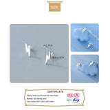 Davis 925 Sterling Silver Lightning Stud Earrings for Women Wedding