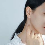 Davis 925 Sterling Silver Lightning Stud Earrings for Women Wedding