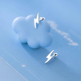 Davis 925 Sterling Silver Lightning Stud Earrings for Women Wedding