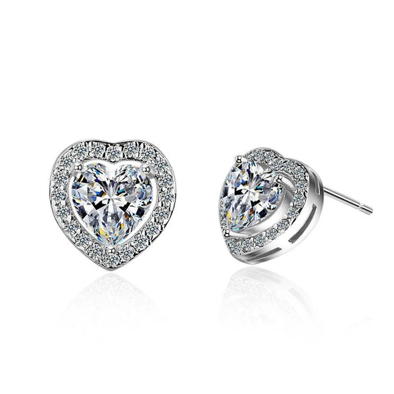 1CT 2CT Moissanite Diamond Stud Earrings Sterling Silver