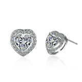 1CT 2CT Moissanite Diamond Stud Earrings Sterling Silver