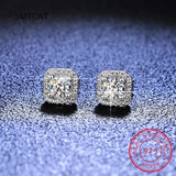 1CT 2CT Moissanite Diamond Stud Earrings Sterling Silver