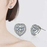 1CT 2CT Moissanite Diamond Stud Earrings Sterling Silver