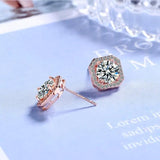 1CT 2CT Moissanite Diamond Stud Earrings Sterling Silver