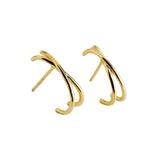 925 Silver Vintage Geometric Cross Stud Earrings for Women