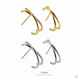 925 Silver Vintage Geometric Cross Stud Earrings for Women