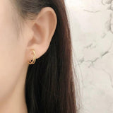 925 Silver Vintage Geometric Cross Stud Earrings for Women