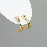 925 Silver Vintage Geometric Cross Stud Earrings for Women