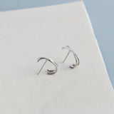 925 Silver Vintage Geometric Cross Stud Earrings for Women