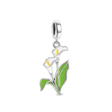 925 Silver Car Sofa Flower Charm Bead Pendant