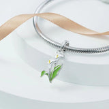 925 Silver Car Sofa Flower Charm Bead Pendant