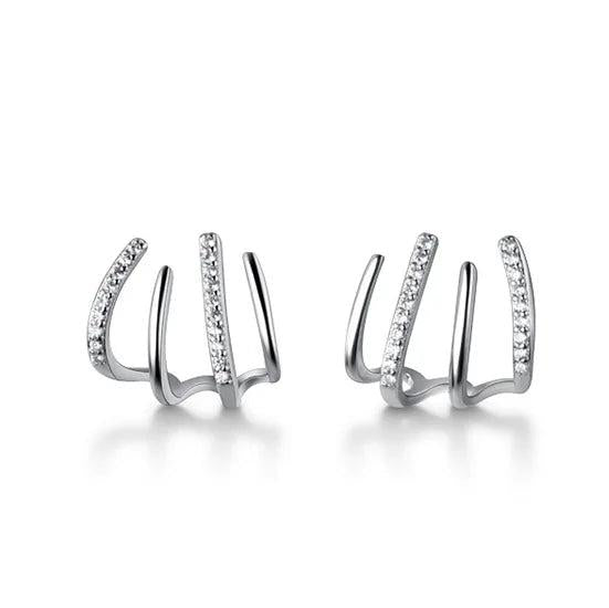 CZ Cuff Huggie Stud Earrings for Women