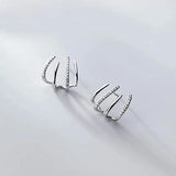 CZ Cuff Huggie Stud Earrings for Women