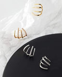 CZ Cuff Huggie Stud Earrings for Women